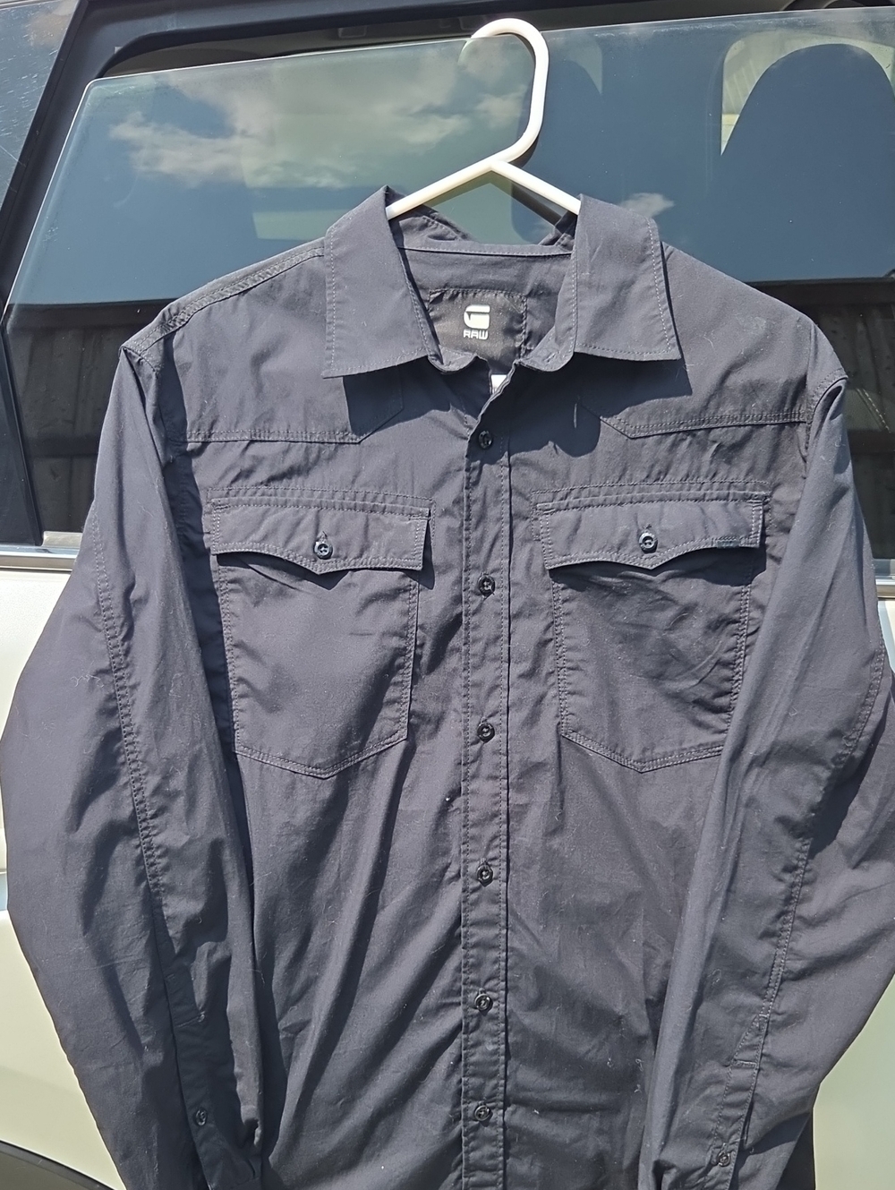 G-Star Men’s Black Button-Front Utility Shirt Jacket